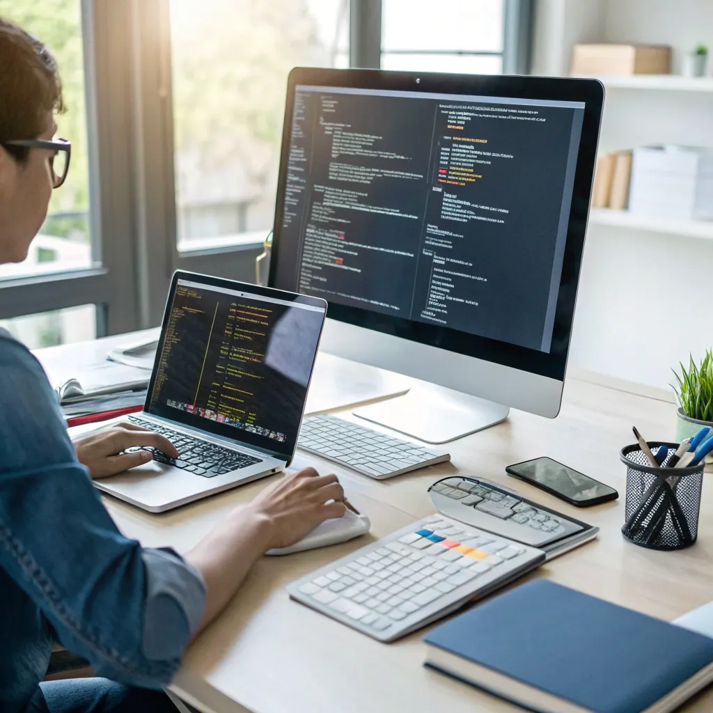 Image illustrating website development process